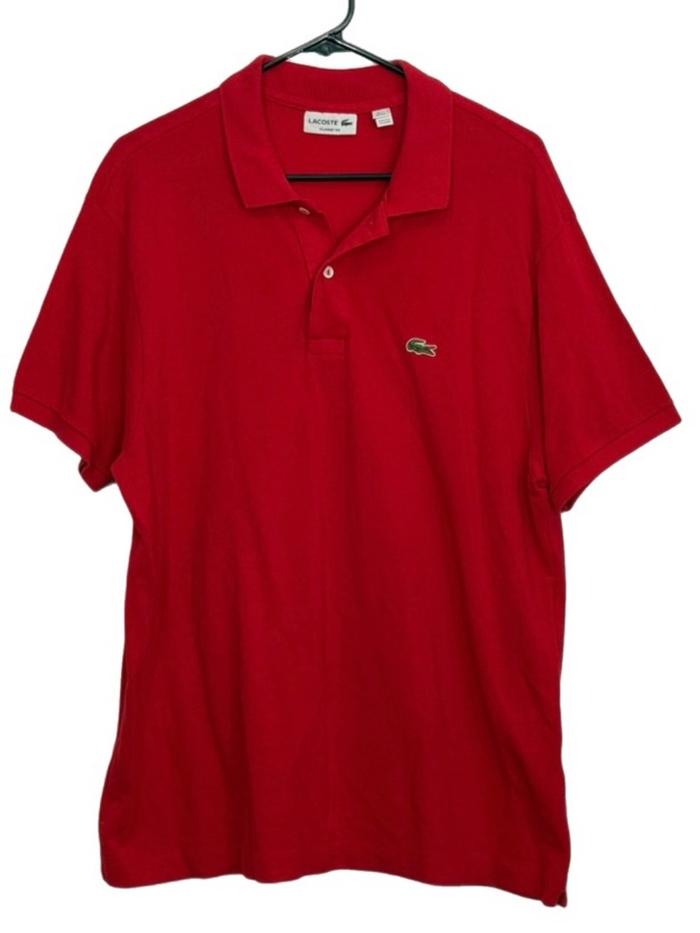 Lacoste Men’s Classic Fit Red 100% Cotton Short Sleeve Polo Shirt size XXL